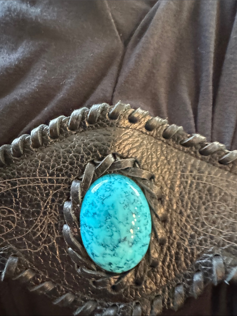 Sky Black V‑Neck Tunic with Turquoise Medallion - Picture 7 of 10
